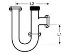 Glass Condensate Traps - "P Trap" Vertical Inlet / Horizontal Outlet