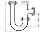 Glass Condensate Traps - "P Trap" Vertical Inlet / Horizontal Outlet