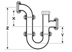 Glass Condensate Traps - Running Trap Horizontal Inlet / Outlet Negative Pressure