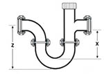 Glass Condensate Traps - "Running Trap" Horizontal Inlet / Outlet