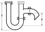 Glass Condensate Traps - "S Trap" Vertical Inlet / Horizontal Outlet (includes discharge bend)