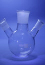 Flasks, Round Bottom, Three Necks, Angled Side Neck - SGL Scientific Glass Laboratories